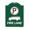 Signmission Fire Lane W/ No Parking & Graphic, Green & White Aluminum Sign, 18" x 24", GW-1824-24017 A-DES-GW-1824-24017 - alternate 1